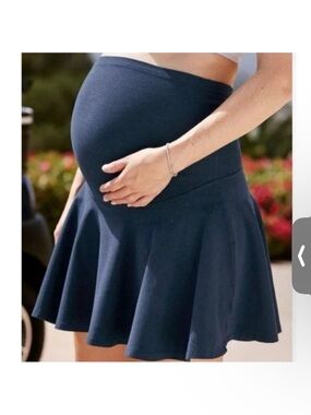 Beyond The Bump by Beyond Yoga Navy Blue Hot Shot Skirt Size Maternity small